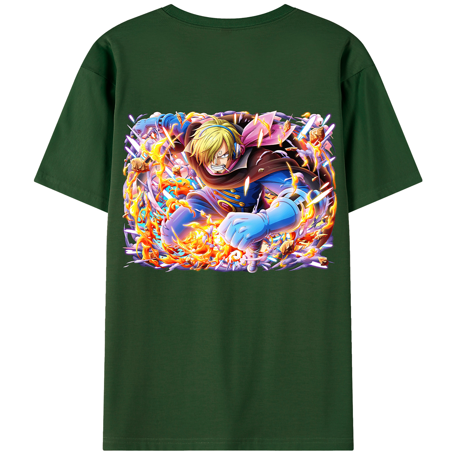 ワンピース サンジ ONE PIECE Sanji 綿100％半袖Tシャツ（背面プリント）